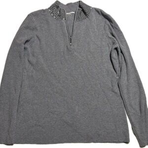 Gray Studded Women's Sweater